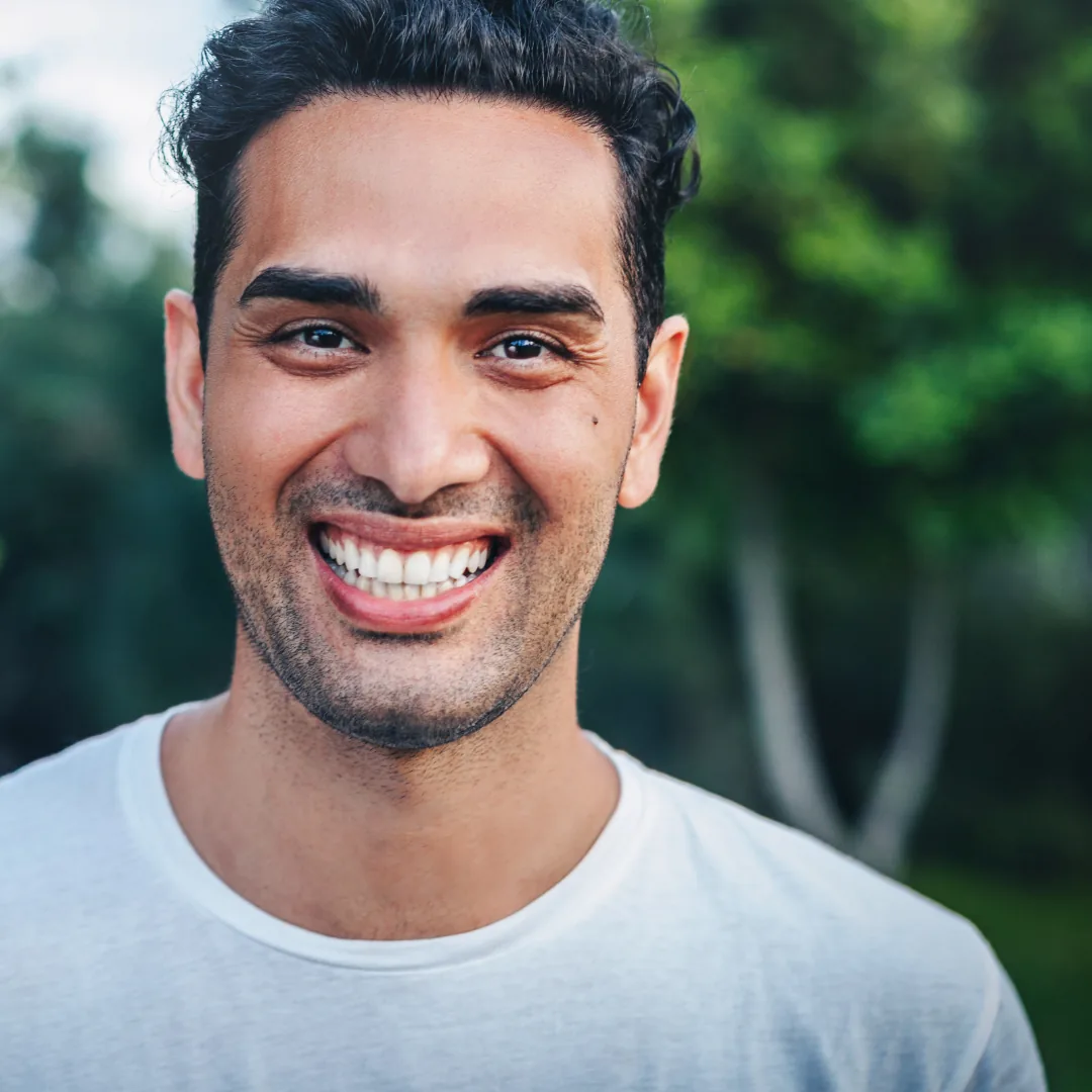 Smiling patient showing a bright, even smile
